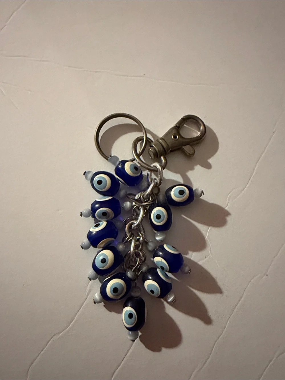 Blue Evil Eye Beaded Keychain Purse Charm Nazar Lucky Protection Lobster Clasp